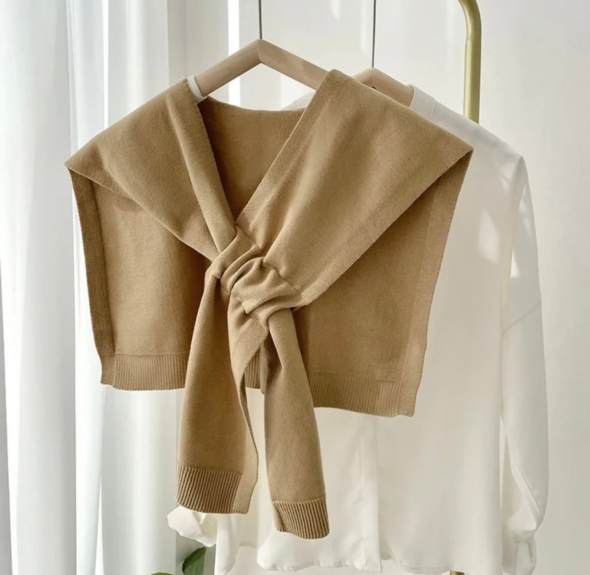 Knitted Shawl Cross Cape